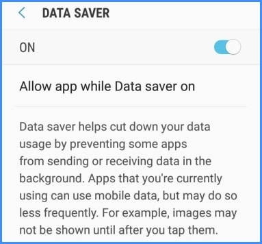 Turn off background data