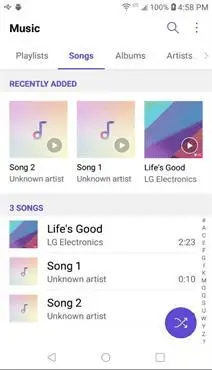 LG Rebel 4 Music Apps