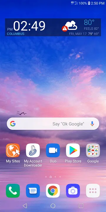 LG Journey LTE Home Screen
