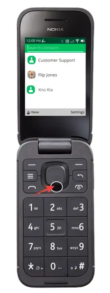 Nokia 2760 Flip Phone Select Contacts