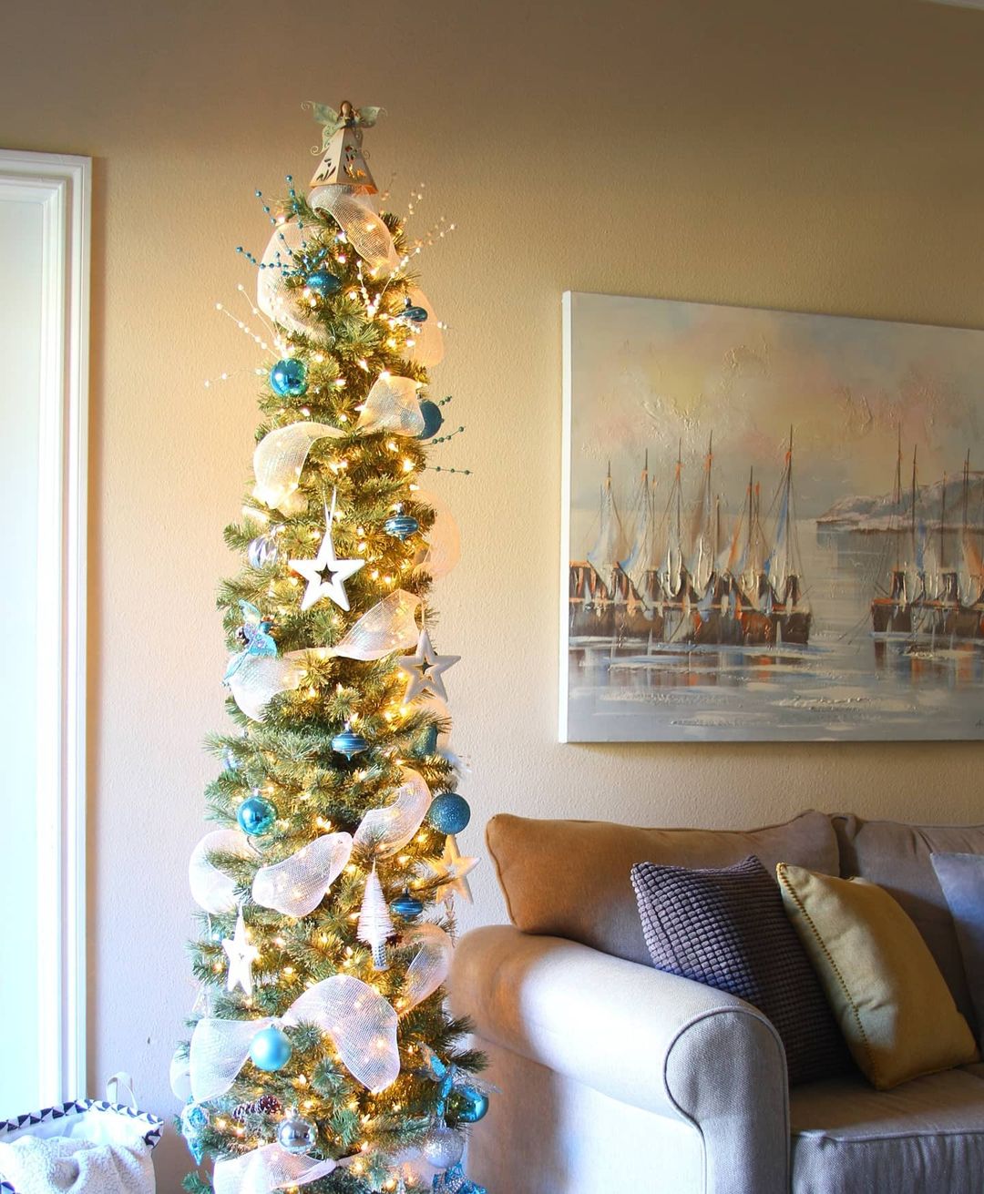 slim christmas tree decor