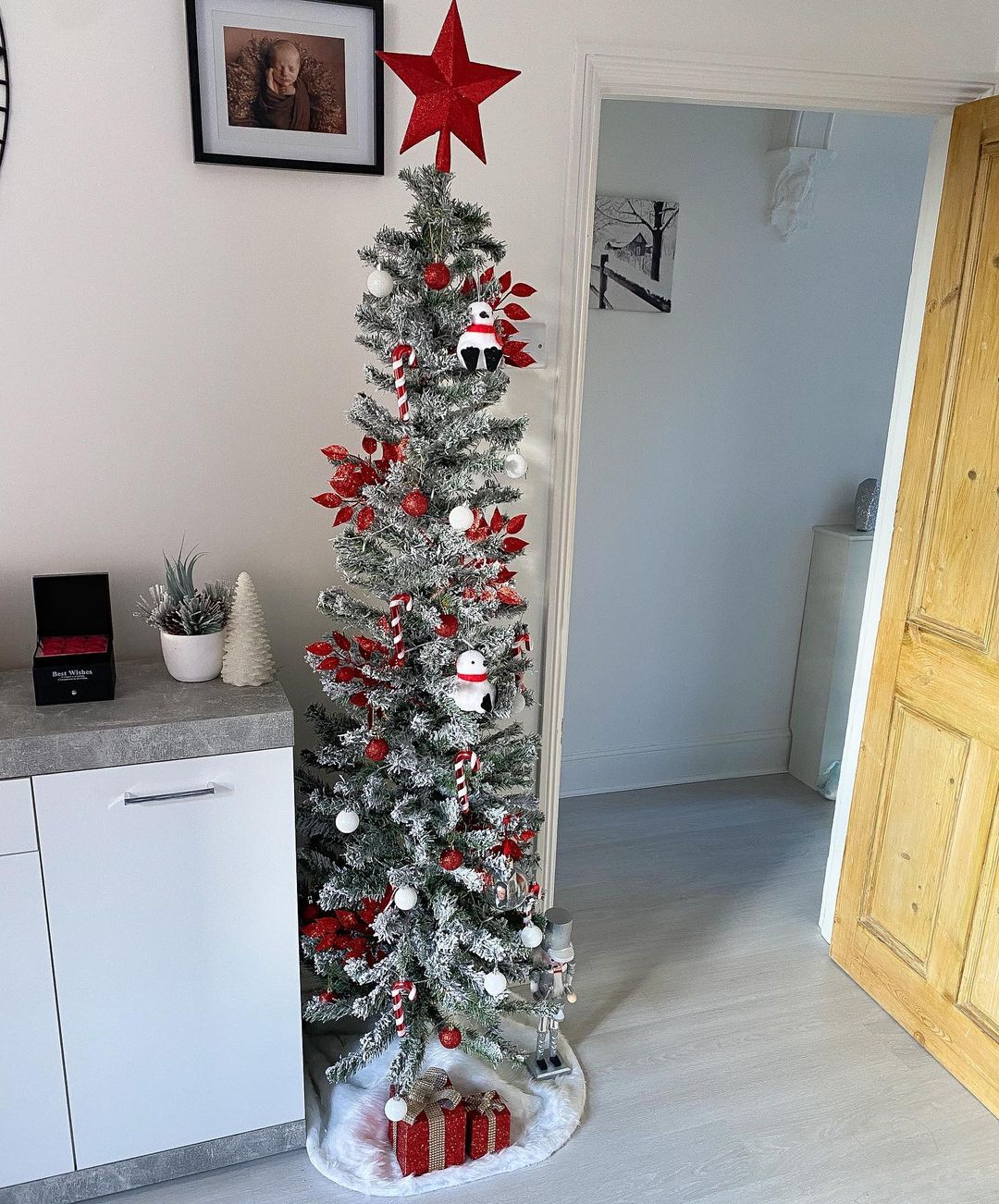 slim christmas tree decor