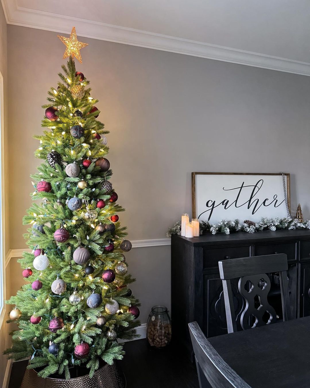 slim christmas tree decor