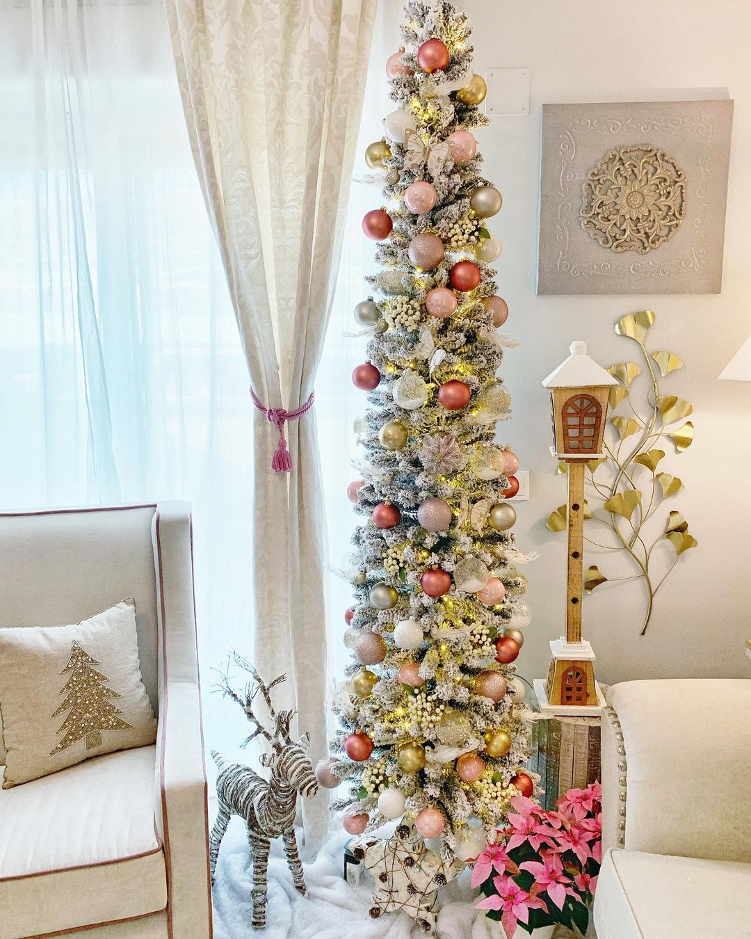 slim christmas tree decor