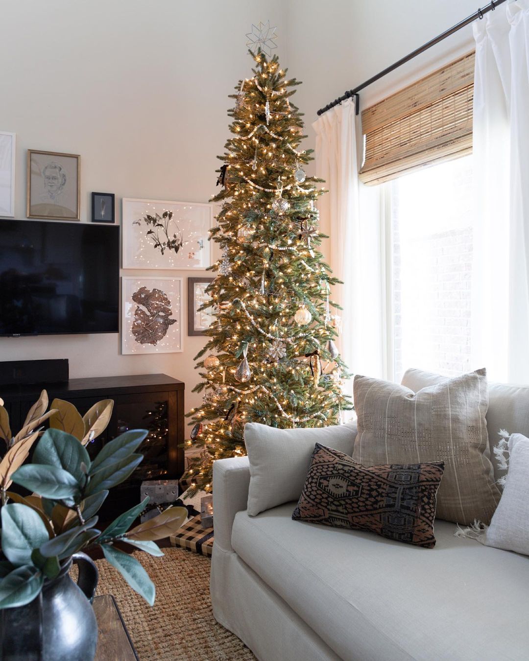 slim christmas tree decor