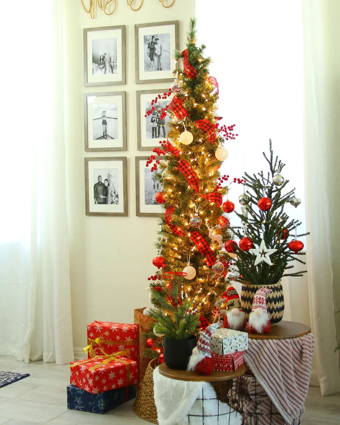 slim christmas tree decor